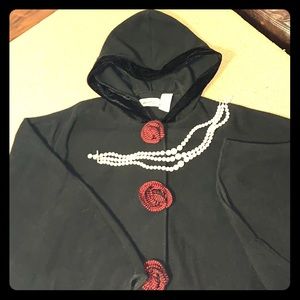 Women’s Black Cape with Rose Accent